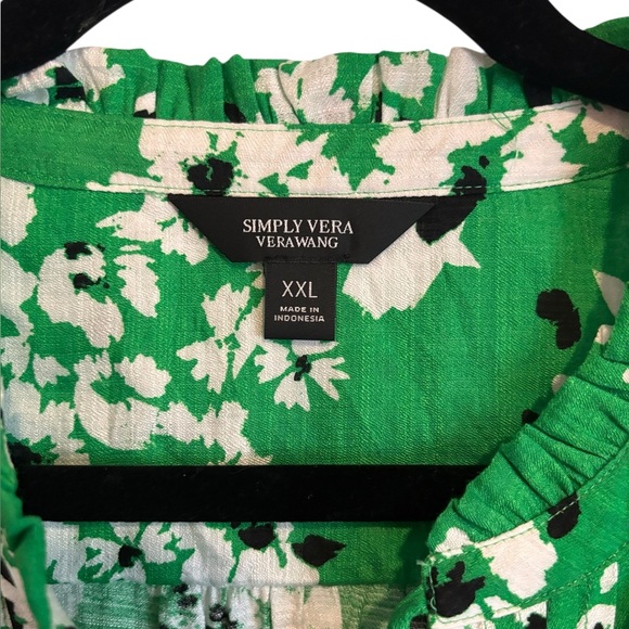 NWT Simply Vera Vera Wang Green Pleated Sleeveless Blouse Size XXL - Picture 2 of 6